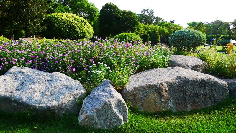 Landscaped Boulder-Free Area